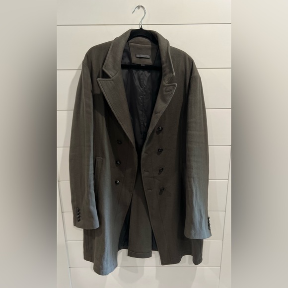 John Varvatos gray military double breasted coat - Picture 4 of 9